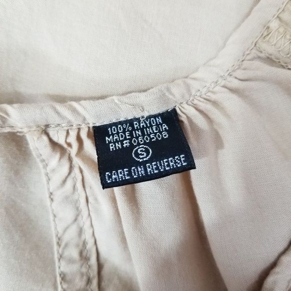 Angie L Embroidered Peasant Blouse Pink Detail 3/4 Sleeve Boho Top - Picture 5 of 7